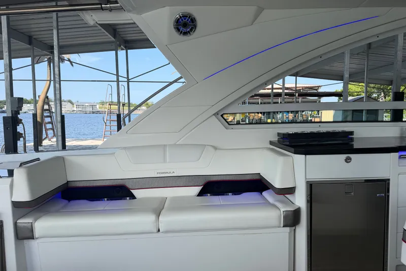 Slide: The Image of Luxury interior of 2021 Formula 430 Super Sport Crossover yacht at dockside. - 63