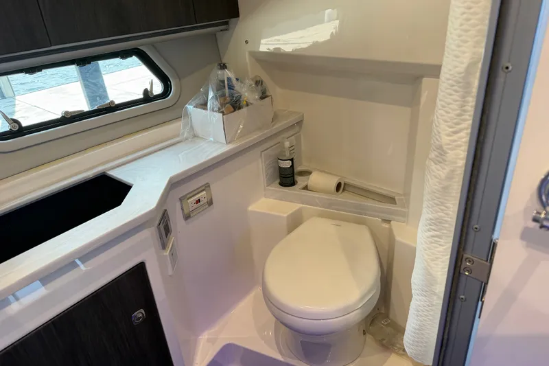 Slide: The Image of 2021 Formula 430 Super Sport Crossover bathroom interior with modern amenities. - 45