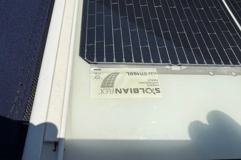 Slide: The Image of Solar panel on Sabre 386 yacht, 2009 model, featuring Solbianflex photovoltaic technology. - 103