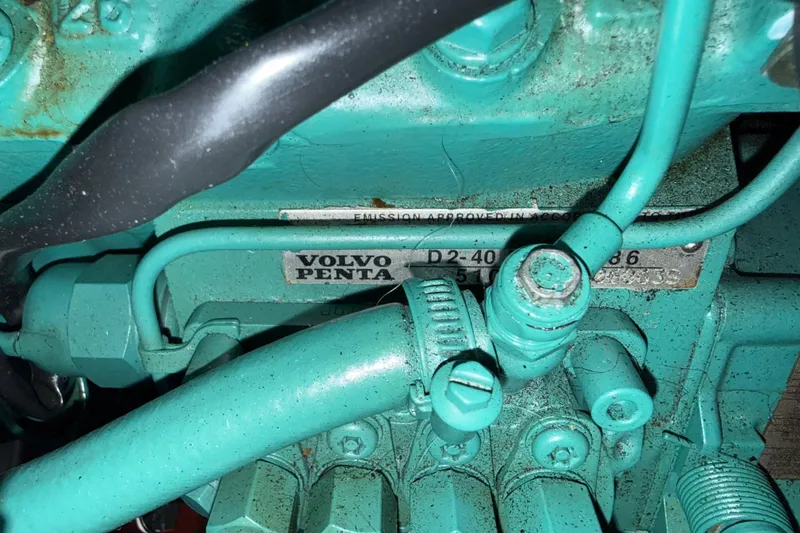 Slide: The Image of Volvo Penta engine in a 2009 Sabre 386 sailboat, featuring model D2-40. - 96