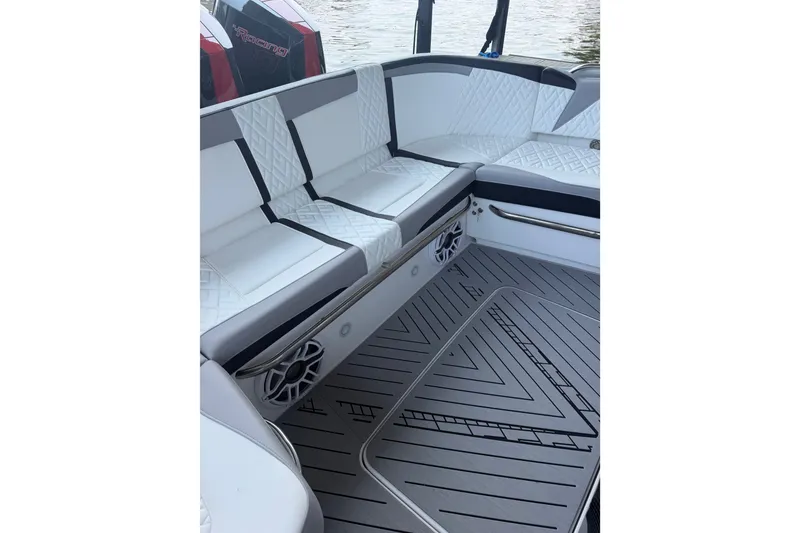 Slide: The Image of Luxurious seating and flooring on the 2027 Nor-Tech 42 Eleven boat. - 67