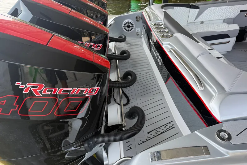 Slide: The Image of Nor-Tech 42 Eleven 2027 boat with powerful Racing 400 engines and luxurious seating. - 33