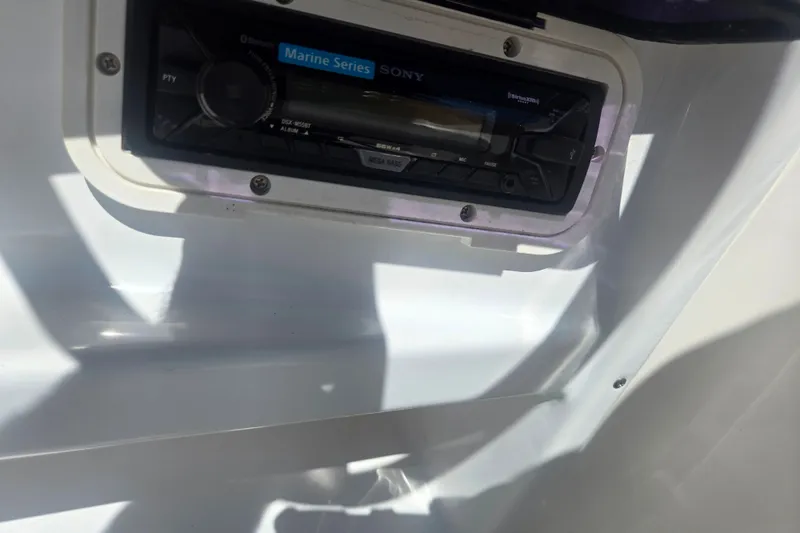 Slide: The Image of Sony Marine Series stereo on 2013 Hurricane SunDeck Sport 188 OB boat dashboard. - 18