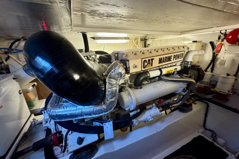 Slide: The Image of Engine room of 2009 Riviera 45 Open Flybridge with CAT Marine Power engine. - 60