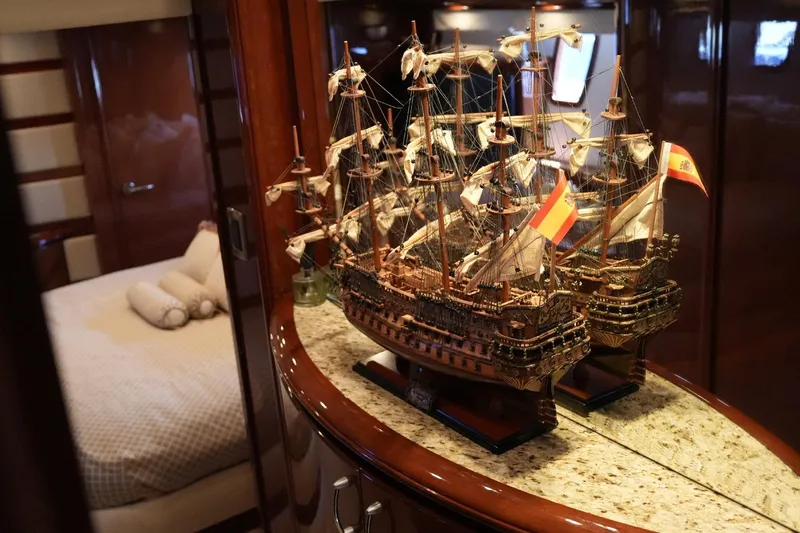 Slide: The Image of Model ship decor in luxurious 2008 Marquis 65 Skylounge yacht interior. - 54