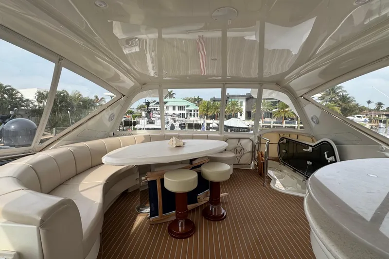Slide: The Image of Luxurious interior of 2008 Marquis 65 Skylounge yacht with elegant seating and panoramic windows. - 18