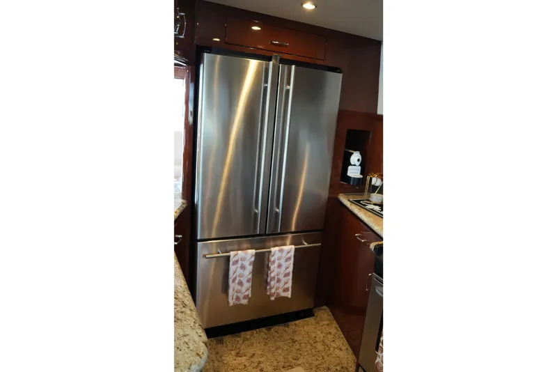 Slide: The Image of Stainless steel refrigerator in 2008 Marquis 65 Skylounge yacht kitchen. - 45