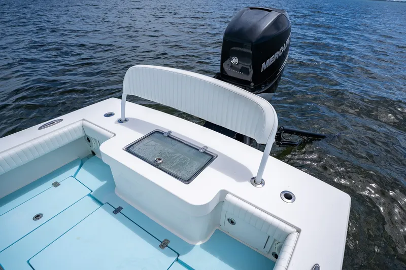 Slide: The Image of 2018 Dorado 25 SE boat with Mercury engine on calm water. - 63