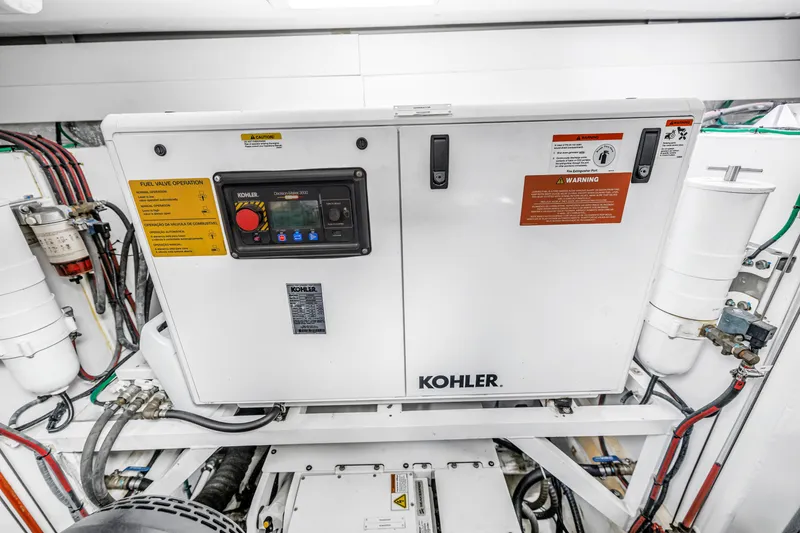 Slide: The Image of Kohler generator in 2022 OKEAN 50 Flybridge yacht engine room. - 103