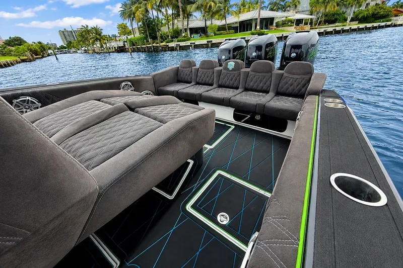 Slide: The Image of Luxurious 2017 Statement 380 Open boat interior with plush seating and modern design. - 20