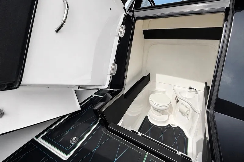Slide: The Image of Interior view of 2017 Statement 380 Open boat bathroom with modern fixtures. - 37