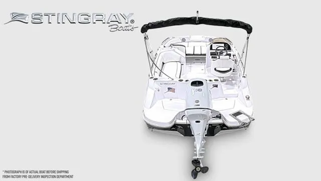 Slide: The Image of Stingray 20 SC boat from 2027 with sleek design and comfortable features. - 18