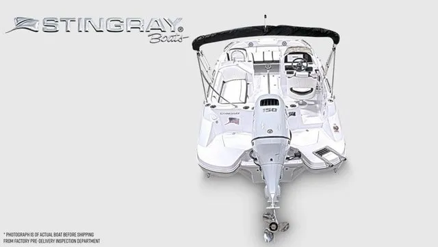 Slide: The Image of The image shows a 2027 Stingray 22 SC boat with an outboard motor. - 11