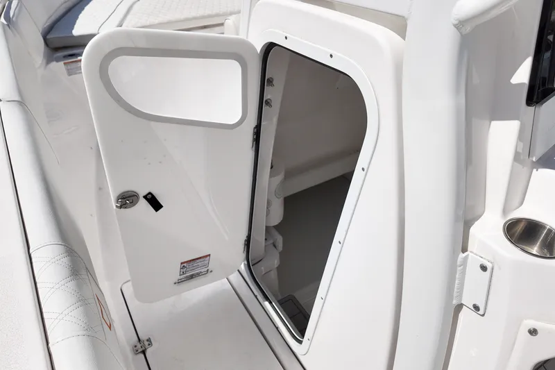 Slide: The Image of Open cabin door on 2025 Sea Fox 328 Commander boat interior. - 21