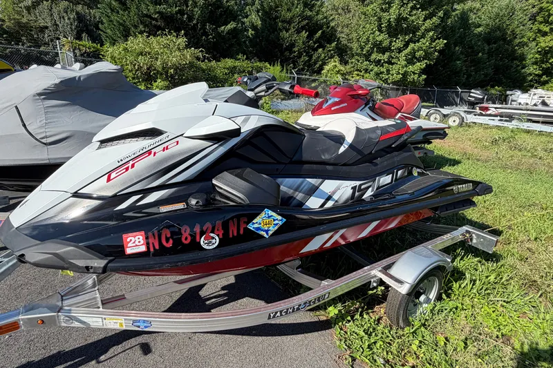 Slide: The Image of 2024 Yamaha WaveRunner GP HO on trailer, parked outdoors. - 1