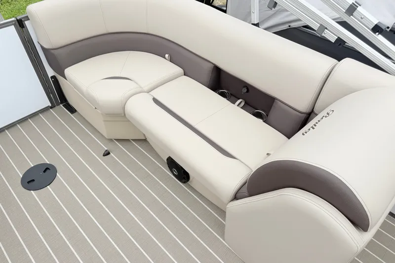 Slide: The Image of Luxurious seating on 2027 Bentley Pontoons Legacy 243 Nav Ext boat. - 13