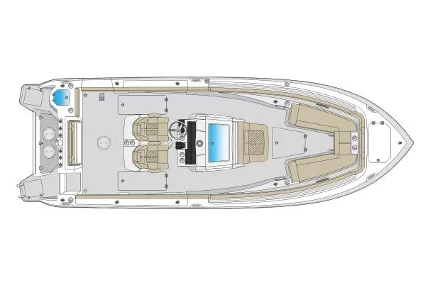 Slide: The Image of Manufacturer Provided Image: Top view of 2026 Sailfish 272 CC boat layout with seating and console. - 23
