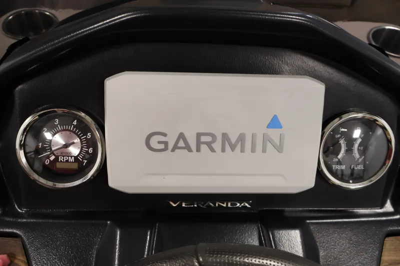 Slide: The Image of Dashboard of 2022 Veranda VR22RC with Garmin display and gauges. - 25
