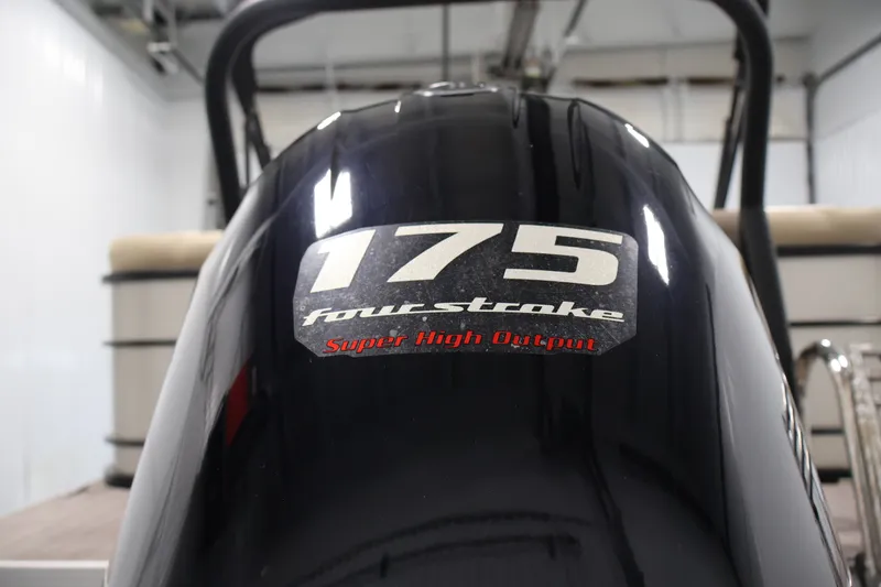 Slide: The Image of Close-up of a 175 horsepower four-stroke engine on a 2022 Veranda VR22RC boat. - 43