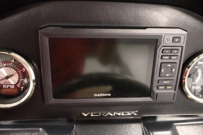 Slide: The Image of Dashboard of 2022 Veranda VR22RC with Garmin display and RPM gauge. - 26