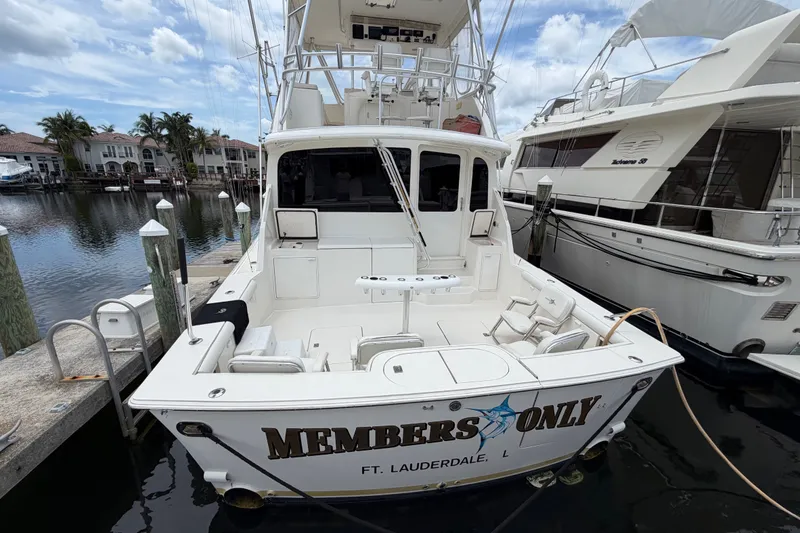 Slide: The Image of 2001 Ocean Yachts 56 Super Sport docked in Fort Lauderdale marina. - 1