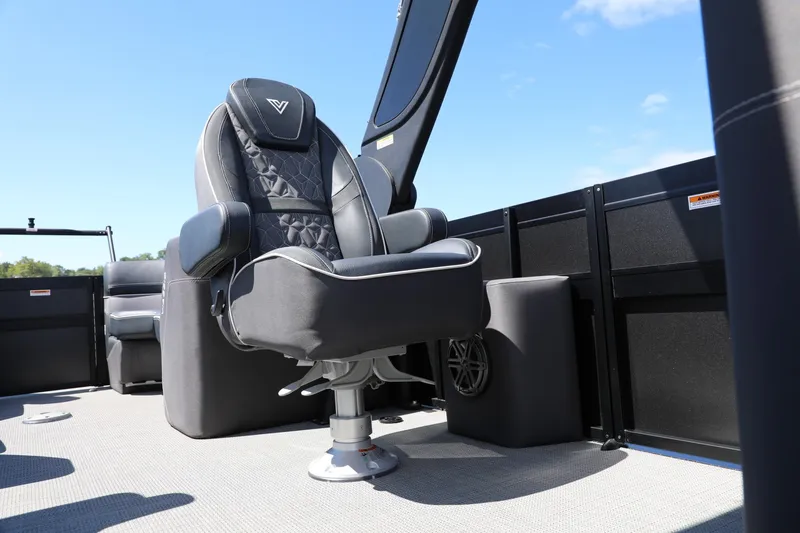 Slide: The Image of Luxurious seating on 2024 Viaggio D24U boat under clear blue sky. - 7