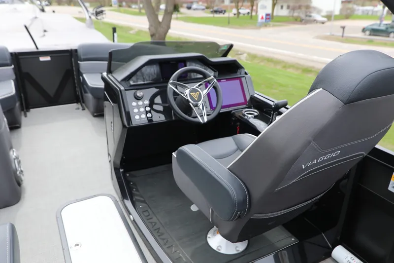 Slide: The Image of 2024 Viaggio D24U boat cockpit with modern steering and control panel. - 5