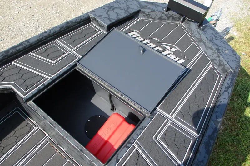 Slide: The Image of 2027 Gatortail 1854 Extreme boat deck with open storage compartment. - 9