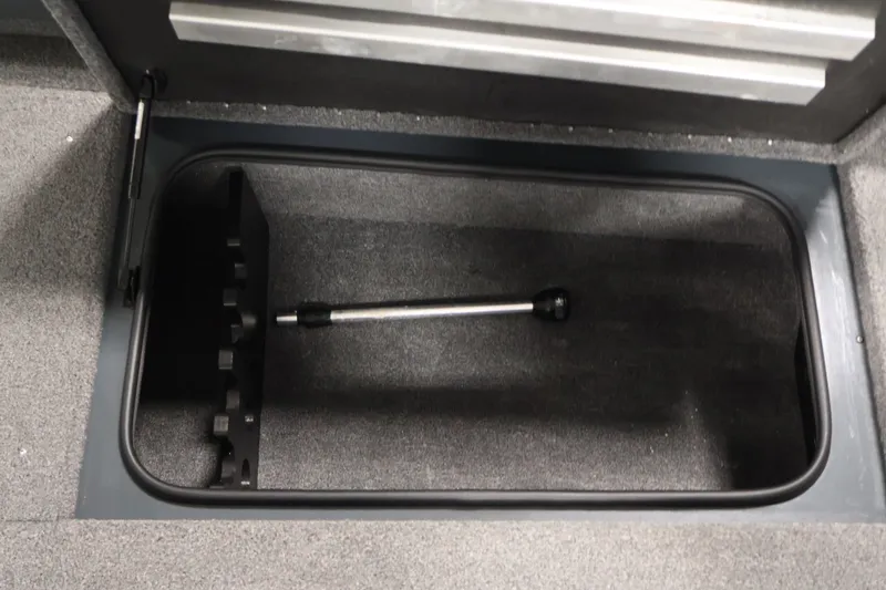 Slide: The Image of 2023 Ranger RT188P boat storage compartment with hydraulic lift support. - 20