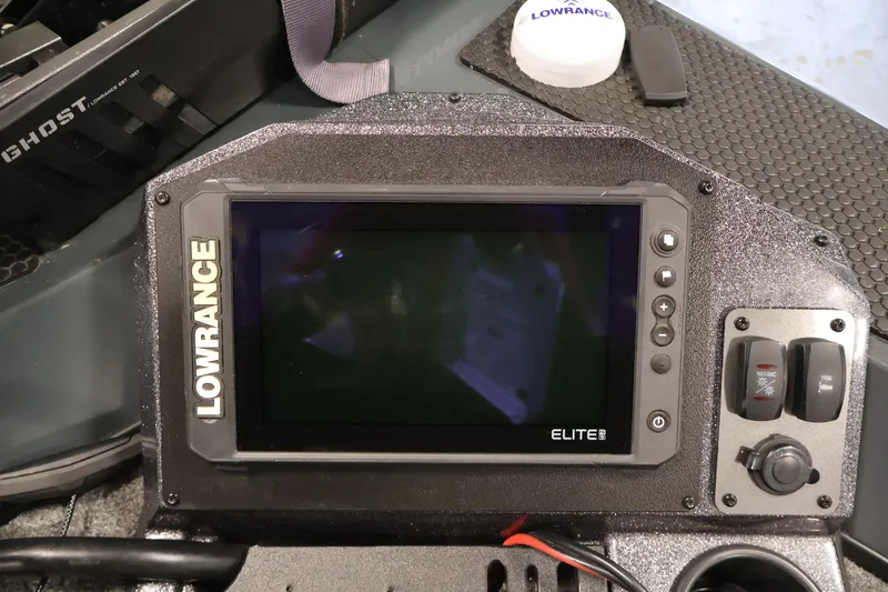 Slide: The Image of Lowrance Elite fishfinder on 2023 Ranger RT188P boat dashboard. - 15