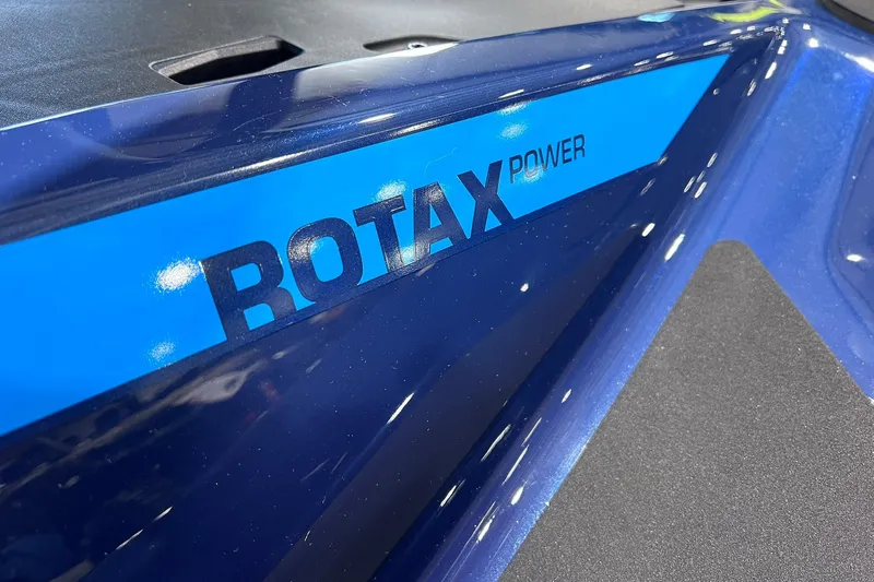 Slide: The Image of Close-up of 2026 Sea-Doo GTX 300 with Rotax Power branding. - 21
