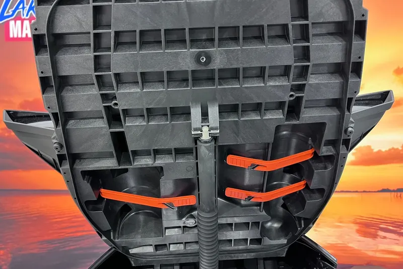 Slide: The Image of 2026 Sea-Doo GTX 300 engine compartment with sunset background. - 15