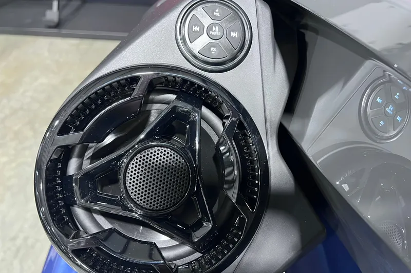 Slide: The Image of Close-up of 2026 Sea-Doo GTX 300 speaker and control panel. - 17