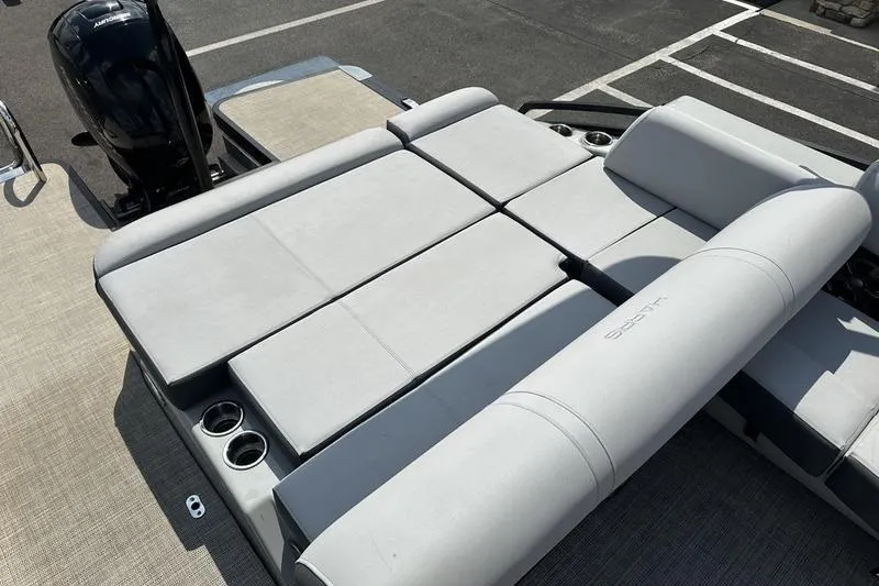 Slide: The Image of 2020 Harris Solstice 230 SL boat with spacious sun lounge and sleek design. - 16