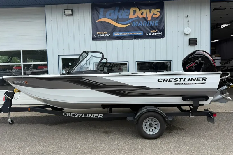 The Image of 2024 Crestliner 1850 Super Hawk boat on trailer at Lake Days Marine dealership. - 1