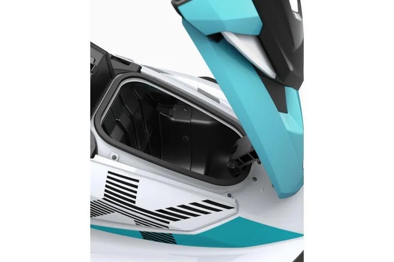 Slide: The Image of Manufacturer Provided Image: 2026 Yamaha WaveRunner VX storage compartment with open hatch, showcasing sleek design. - 8