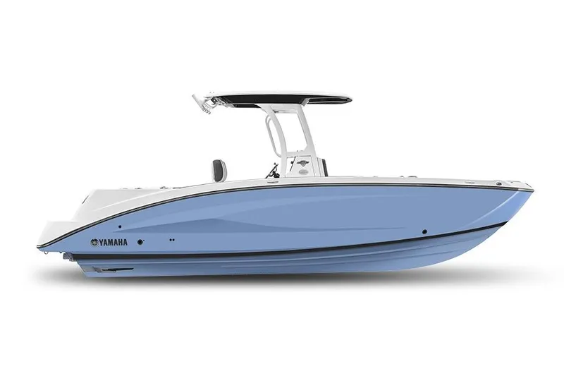 The Image of Manufacturer Provided Image: 2026 Yamaha Boats 255 FSH Sport H, sleek blue and white design, side view. - 0