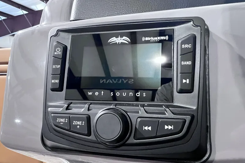 Slide: The Image of 2026 Sylvan L3 LZ DH audio system with Wet Sounds display and SiriusXM compatibility. - 15