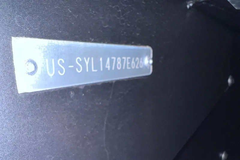 Slide: The Image of VIN plate on a 2026 Sylvan L3 LZ DH boat, displaying serial number. - 36