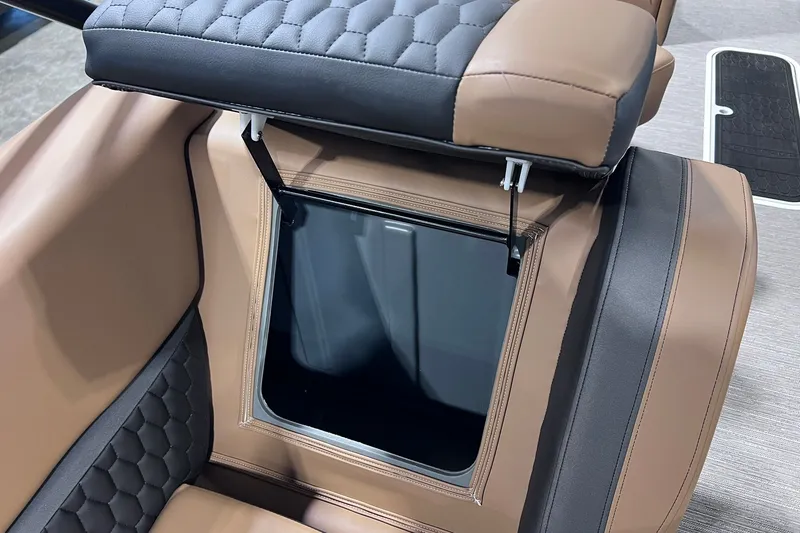 Slide: The Image of Luxurious seating with storage compartment in 2026 Sylvan L3 LZ DH boat. - 25