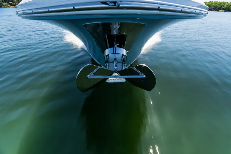 Slide: The Image of Bow view of 2026 Sea Hunt Ultra 305SE boat cruising on water. - 36
