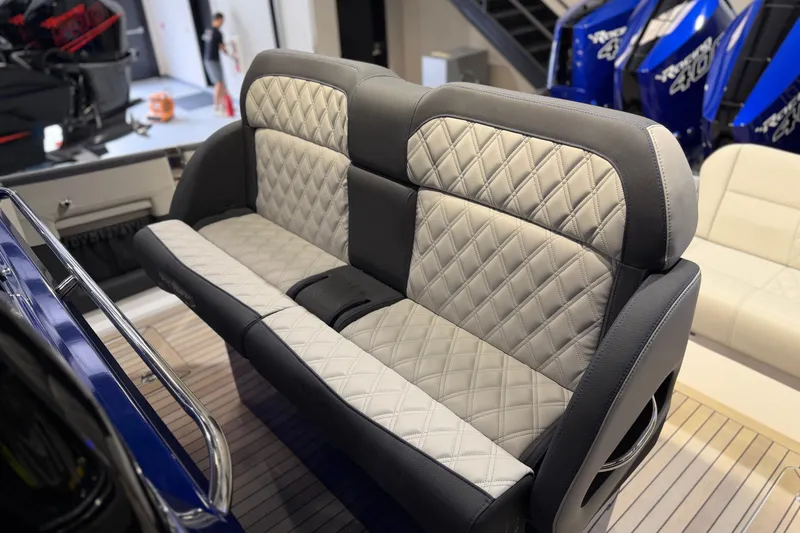 Slide: The Image of Luxurious seating on 2027 Nor-Tech 450 Sport boat with quilted upholstery. - 41