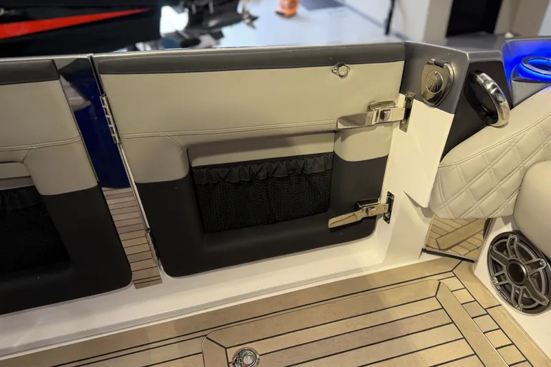 Slide: The Image of Interior view of 2027 Nor-Tech 450 Sport boat, featuring sleek design and modern finishes. - 47
