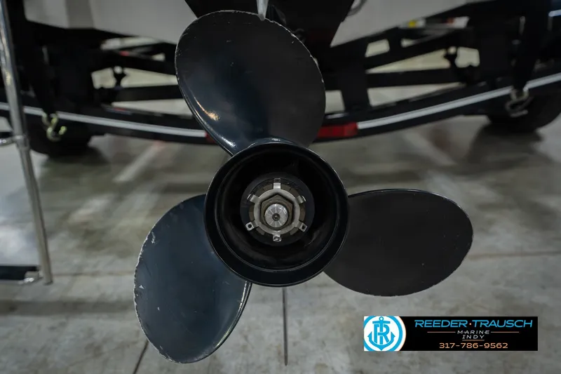 Slide: The Image of Close-up of a 2006 Starcraft C-Star 1700 I/O F&S boat propeller. - 51