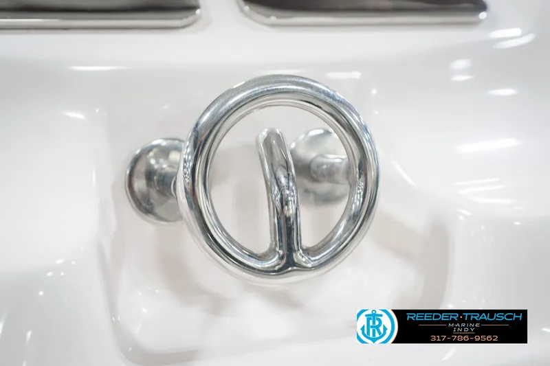 Slide: The Image of Close-up of a 2006 Starcraft C-Star 1700 I/O F&S boat's chrome cleat. - 58