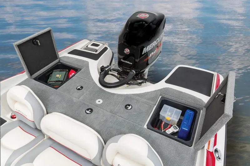 Slide: The Image of The image shows the rear of a 2016 Nitro Z-7 Sport boat with a Mercury outboard motor. - 21