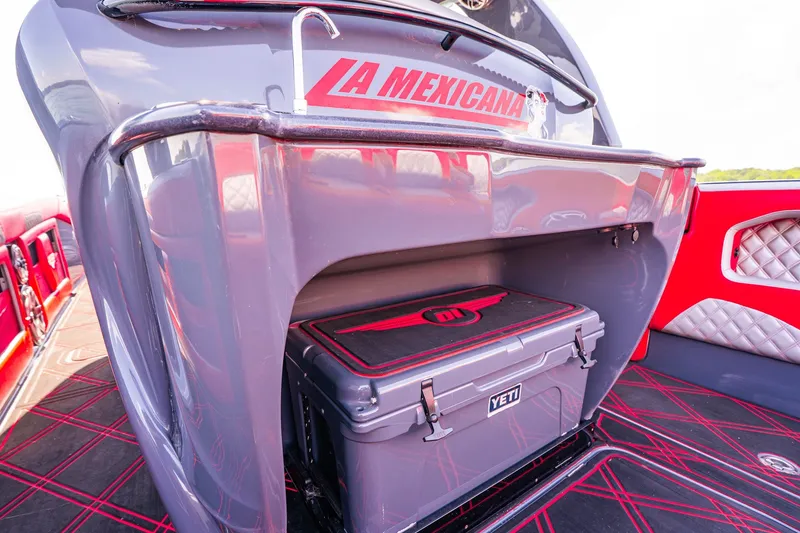 Slide: The Image of 2022 Deep Impact 399 Sport boat interior with Yeti cooler and custom design. - 67