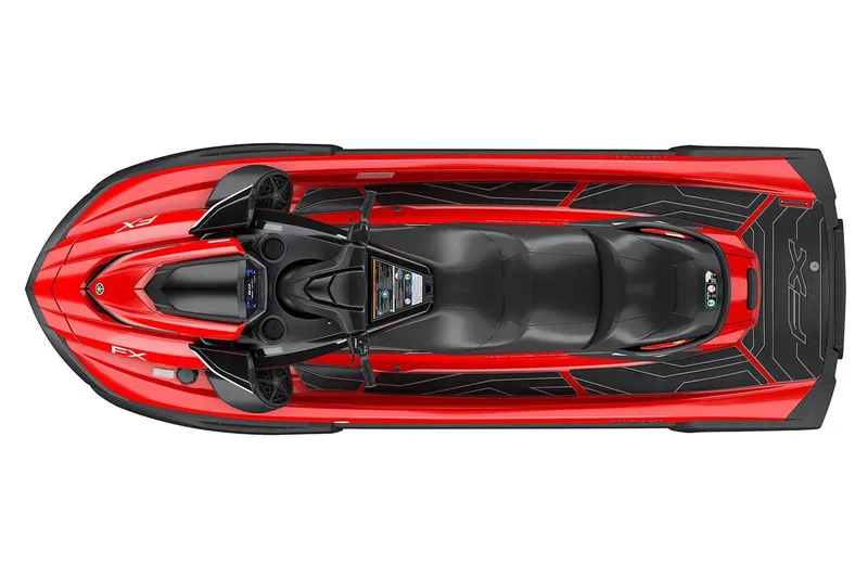 Slide: The Image of Manufacturer Provided Image: 2026 Yamaha WaveRunner FX Cruiser HO, top view, red and black design. - 11