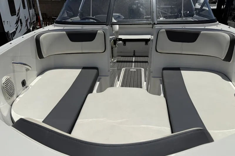 Slide: The Image of 2023 Bayliner VR4 Bowrider I/O interior with spacious seating and modern design. - 7