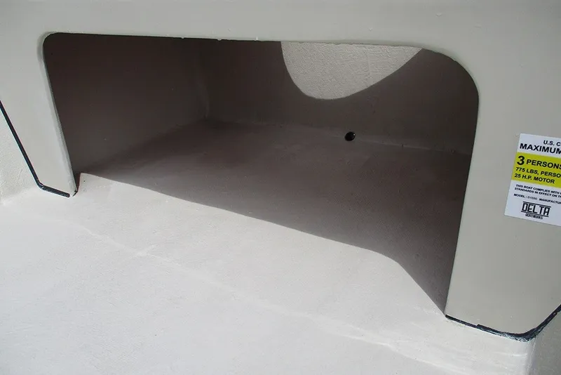 Slide: The Image of Storage compartment of 2027 Delta Boatworks DELTA D1550, with capacity label visible. - 11
